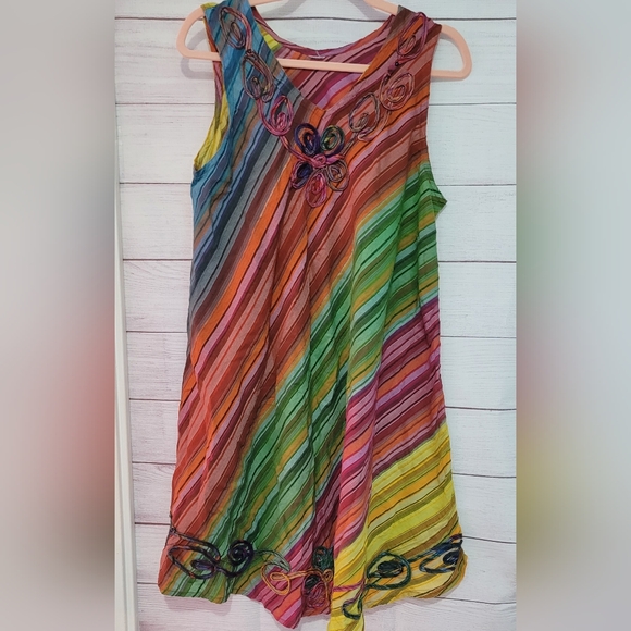 Source Unknown Dresses & Skirts - ❣️❣️rainbow 🌈 of colors size M/L cotton linen blend 😍